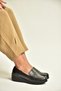 Z324208503 Black Genuine Leather Casual Women's Shoes - 3