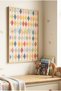 1 Piece Real Wood Framed Colorful Pastel Diamond Pattern Wooden Painting - Children's and Baby's Room and Home Decoration Painting - 2