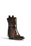 Z973280809 Brown Thick Low Heeled Women's Boots with Tassel Detail - 6