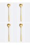 4Pcs Heart-Shaped Long Coffee Spoons,Stainless Steel Latte Macchiato Spoon,Tableware for Coffee,Tea,Dessert,Milkshake,Hot & Cold Drinks,Gold - 4