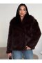 Women's Wide Collar Short Premium Plush Fur Coat - 3