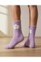 Women's Soft Touch 2-Pack Plush Home Socks Lilac Daisy - 8