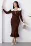 Princess Collar Long Sleeve Buttoned Knitwear Dress Mod6134 - 3