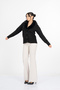 Women's Winter Black Bellisse Fur Collar Knitwear Cardigan 26503 - 3
