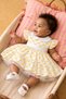 Baby Girl Special Design Patterned Ruffle Collar Tulle Dress & Booties Set