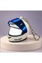 Lighted Motorcycle Helmet – Decorative Ornament with Pop-Up Blue Visor