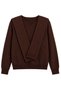 Women's Brown Shawl Collar Knitwear Sweater