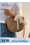 Women Straw Woven Shoulder Bag Summer Beach Travel Crossbody Handbag Classics Satchel Purse Woven Ha