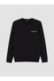 Peak New Season Black Crew Neck Printed Men's Thick Sweatshirt - 5