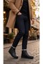 Men's Genuine Leather Zippered Short Boots with Fur Inside, Orthopedic Winter Boots, Black* - 2