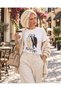 Women's Clothing Fashion 2 Art Printed Ecru T-Shirt