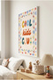 1 Piece White Wooden Frame with Colorful Cool Kids Club Themed Wooden Painting - Children's and Baby's Room and Home Decoration Painting - 3