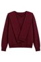 Women's Burgundy Shawl Collar Knitwear Sweater