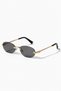 Monro Gold Color Metal Rimless Oval Women's Sunglasses Uv400 Protection