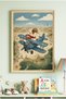 1 Piece Real Wood Framed Blue Vintage Aviator Goose Themed Wooden Painting - Children's and Baby's Room and Home Decoration Painting