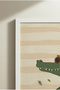 1 Piece White Wooden Framed Bicycle with Postman Bag Crocodile Concept Wooden Painting - Children's and Baby's Room and Home Decoration Painting - 4