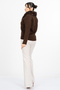 Women's Winter Brown Bellisse Fur Collar Knitwear Cardigan 26503 - 5
