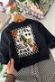 Checkerboard Patterned Trousers and Tiger Printed Sweatshirt Boys' 2-Piece Set - Anthracite - 4