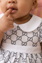 Baby Girl Special Design Patterned Ruffle Collar Tulle Dress & Booties Set - 3