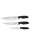 Majestic 3-Piece Kitchen Knife Set, High Carbon Stainless Steel, Chef, Utility & Paring Knives, Non-Slip PP Handles for Cutting, Slicing & Chopping, Black - 2