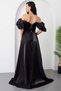Sweetheart Neckline Satin Detailed Beaded Dress Ecr5616 - 7