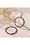 Handmade Purple Orange Beaded Hoop Earrings – Colorful Bohemian Design Women's Earrings - 2