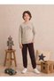 Boys & Teenagers Interlock Aspen Printed Pocketed Long Sleeve Pajama Set Stone