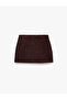 Slim Fit Flannel Fabric Textured A-Line Mini Skirt - 5