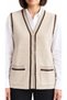 Steel Mesh Hair Detailed Modern Vest / Cream - 2