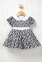 Baby Girl Special Design Patterned Ruffle Collar Tulle Dress & Booties Set - 4