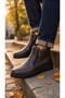 Men's Genuine Leather Zippered Short Boots with Fur Inside, Orthopedic Winter Boots Brown*