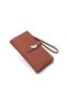 Stylish Women's Wallet - Long Wallet with Leaf Figured Clip and Hand Strap - 5