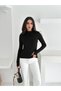 Women's Half Turtleneck Finger-Looped Full Stretch Fabric Buzz Bodysuit - 2