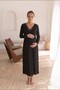 Mirela V-Neck Shoulder and Sleeve End Lace Detailed Bamboo Fabric Maternity and Postpartum Nightgown - 2