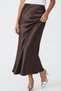 Verev Cut Draped Luxurious Satin Skirt Midi Length - 2