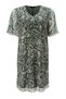 Women's V-Neck Patterned Colorful Stylish Curve Fit Sporty Half Sleeve Tulle Plus Size Dress - 7