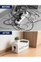 صندوق كبير لإدارة الكابلات، صندوق منظم للأسلاك من البلاستيك بتصميم يشبه الخشب - 4