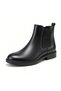 Black Leather Elastic Zipper Boots – Classic Chelsea Ankle