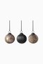 Christmas Chic Set of 3 Glass Christmas Ornaments