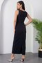 Crew Neck Draped Stone Dress Dks1314 - 7