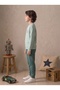 Boys & Teenagers Interlock Aspen Printed Pocketed Long Sleeve Pajama Set Turquoise - 2