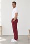 Men's Straight-Leg Basic Sweatpants with Elastic Waist and Pockets, Burgundy