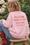 Women's Oversize Sweatshirt Wellness Printed Pink – Crew Neck, 3 Thread Raster Fleece, Drop Shoulder - 2