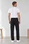 Men's Straight Leg Elastic Waist Basic Sweatpants with Pockets Black - 4