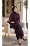 Shirt Collar Silk Kupra Garnished Tunic and Pencil Skirt Mercerized Fabric Two-Piece Set - 3