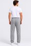 Men's Winter Sweatpants with Elastic Waist and Lace-Up Side Piping, Baggy Style, Soft. - 4