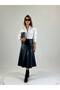 Midi Length Leather Skirt - 3