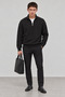 Half Zipper Stand Collar Men's Knitwear Sweater |   Mew5111326-1 - 2