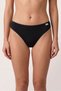 Women's Black Cotton Satin Ribbed Panties