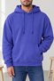 Men's Oversize Hooded Basic Sweatshirt with Kangaroo Pocket Purple - 3